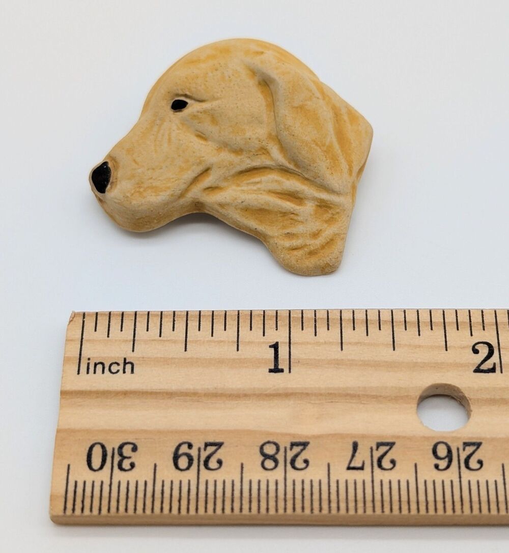 Yellow Lab Labrador Retriever Ceramic Brooch Pin - Picture 6 of 6